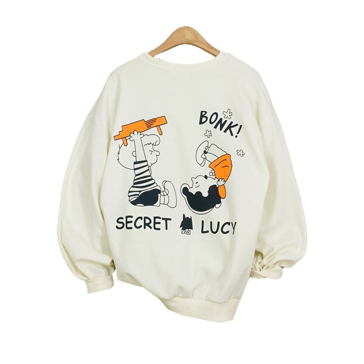 이힝 LUCY 스누피 프린팅 봄 루즈핏맨투맨 맨투맨