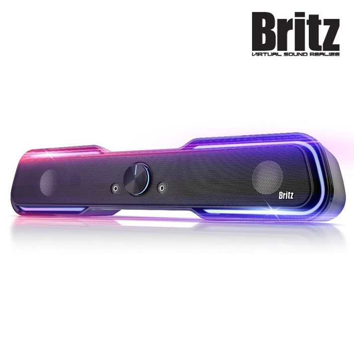 브리츠 레인보우 LED 유선 게이밍 사운드바 블랙, BZ-SL10