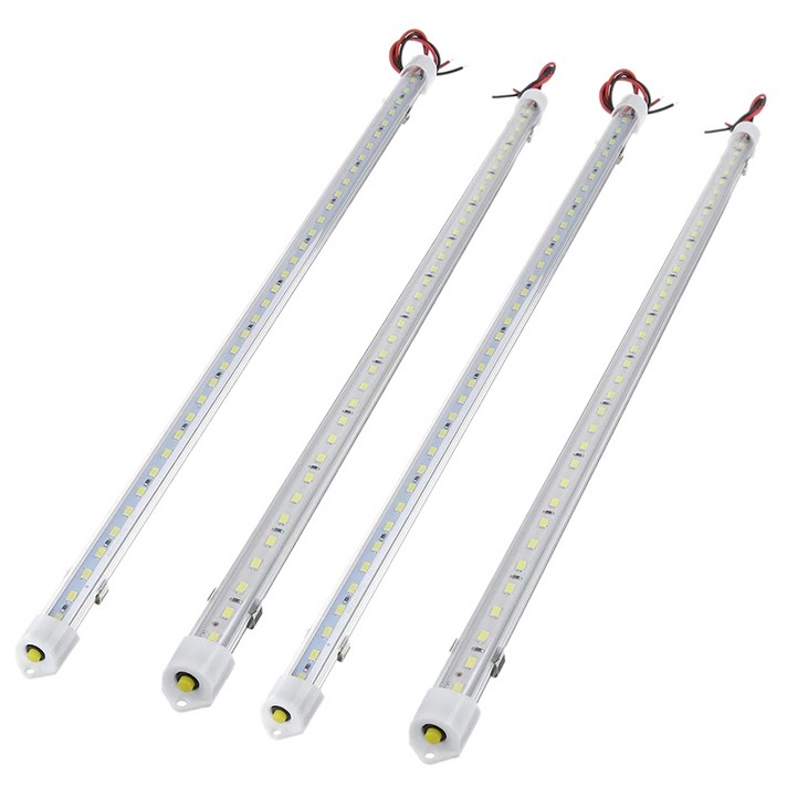 노 브랜드 4 Pcs 50 Cm 12 V 36 Led 자동차 인테리어 화이트 스트립 라이트 바 Rv 밴 캐빈 트럭 캠핑카에 대 한 조명, 하얀