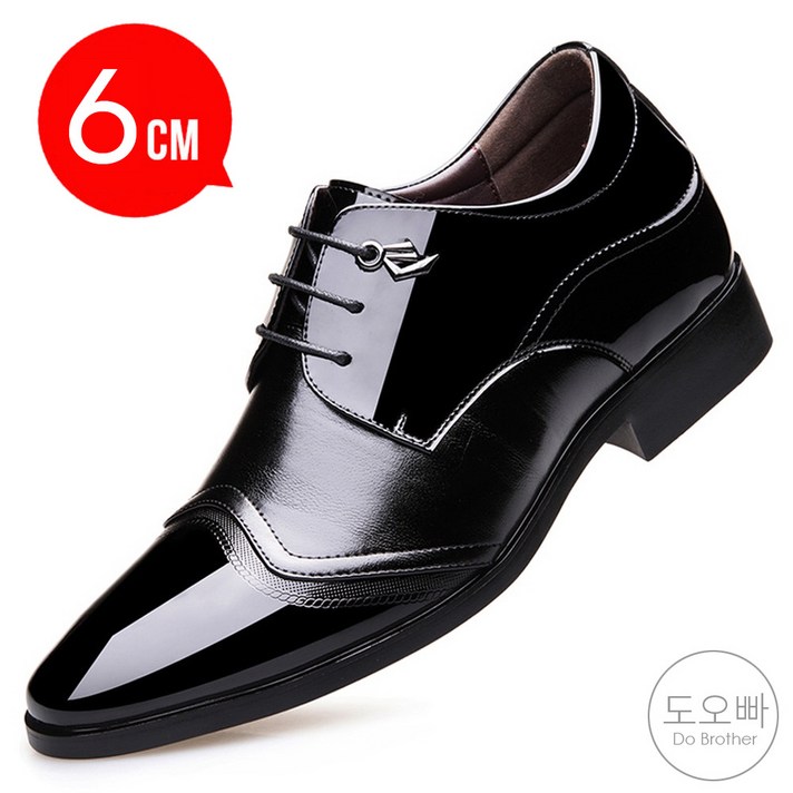 도오빠 벨로탑 남성 키높이 정장구두 가죽 6CM 속굽 통굽 유광 옥스포드 더비 신사화 남자기본구두 신발