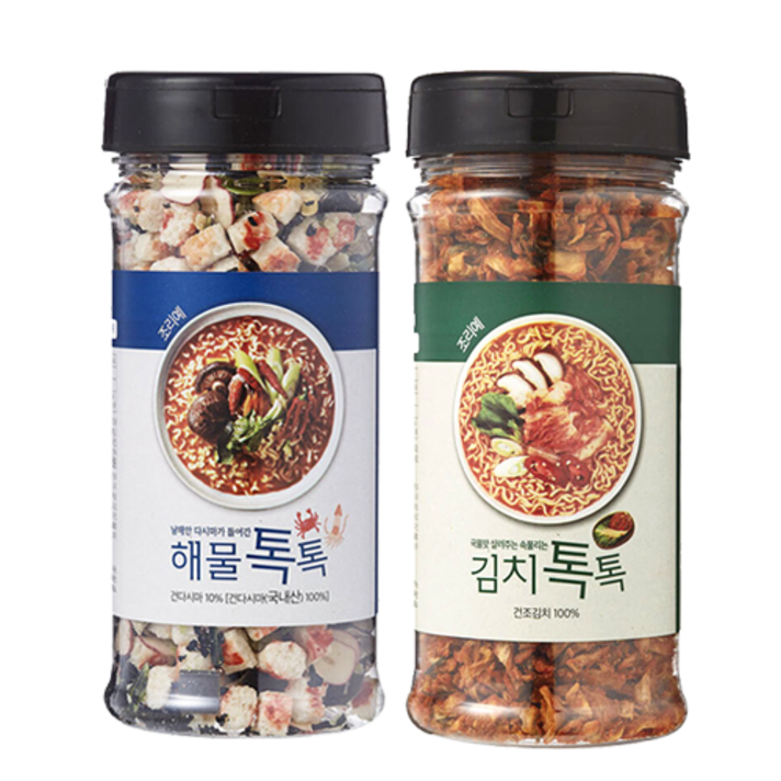 맛침표 국물맛 살려주는 속풀리는 김치톡톡 1개 + 해물톡톡 1개, 김치톡톡1 +해물톡톡1, 100g