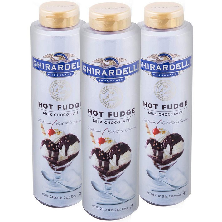 기라델리 핫 퍼지 밀크 초코 소스 23oz(652g) 3팩 Ghirardelli Hot Fudge Sauce, 1개