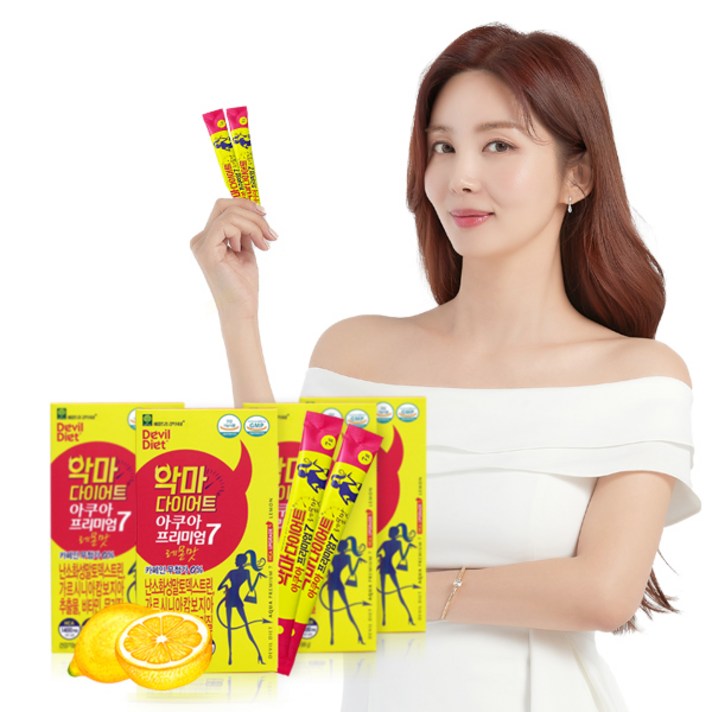 아쿠아 프리미엄7 레몬맛 가르시니아 캄보지아 추출물 식이섬유 와일드망고 수용성 비타민 4박스