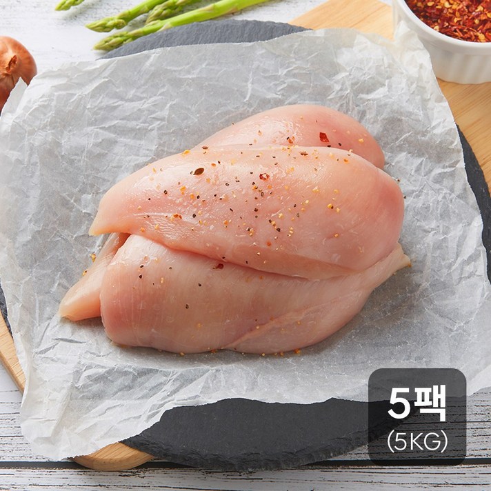 신선하닭 국내산 냉장 생닭가슴살 5Kg, 1kg x 5팩