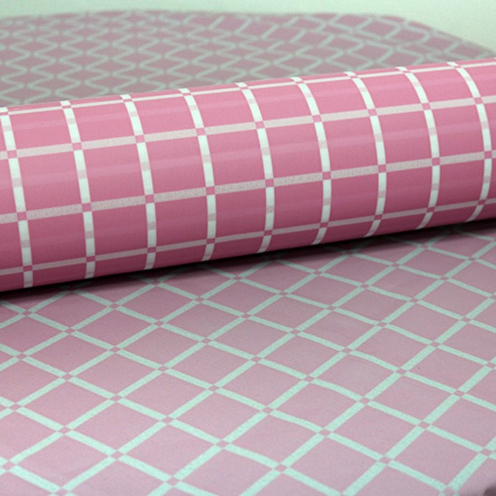 삼우상사 다이아시트 PVC 코팅 방수 식탁보, 핑크(사각타일), 1롤(120 × 2500cm)
