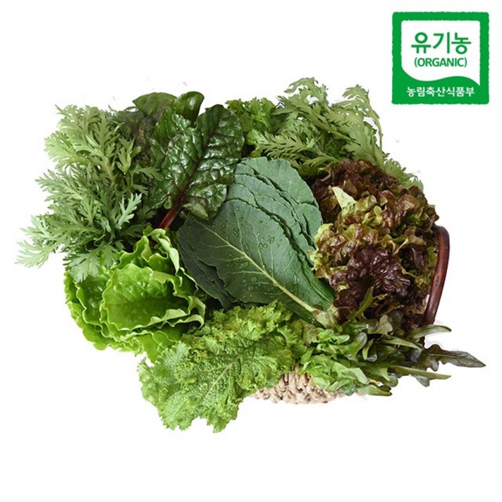 친환경팔도 충주 유기농 쌈채소, 1박스, (혼합쌈채소)1kg