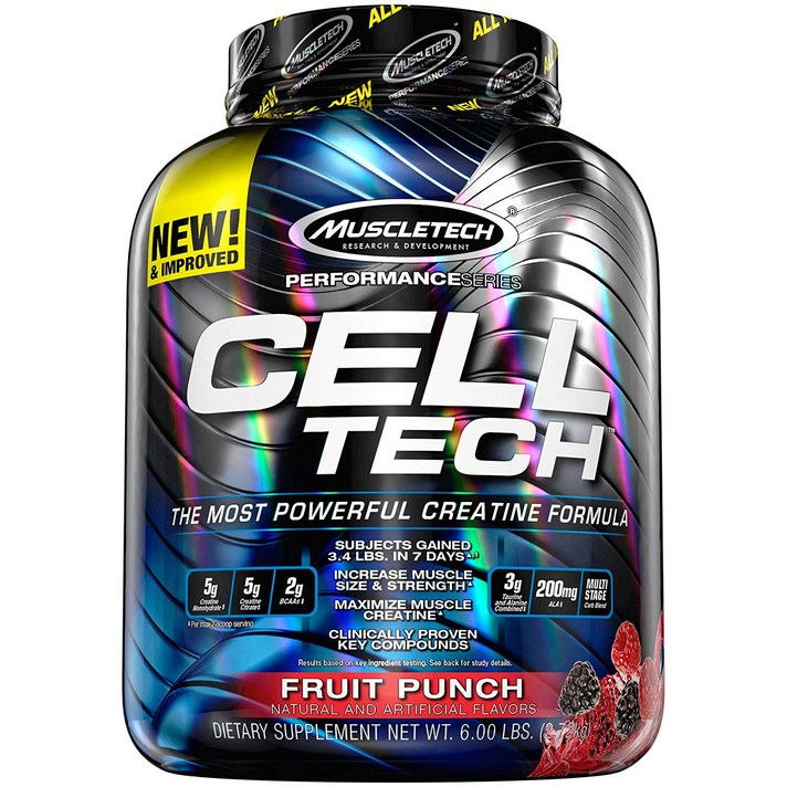 머슬테크 셀 테크 크레아틴 포뮬러, 프루트 펀치(Fruit Punch), 2.72kg