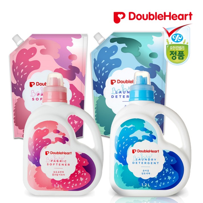 더블하트 섬유 유연제 용기 1200ml 아기섬유유연제