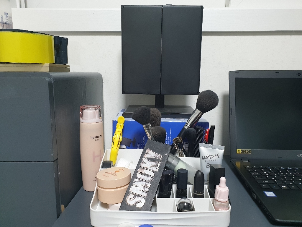 미로라인 파노라마 3면 사각 탁상거울 대형