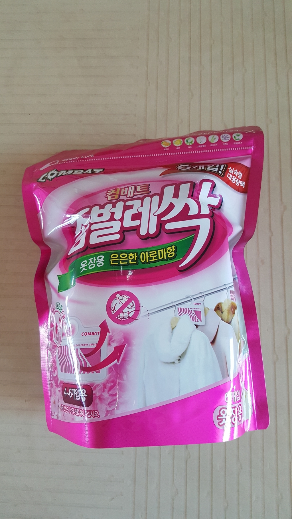 컴배트 좀벌레 싹 옷장용 6개입