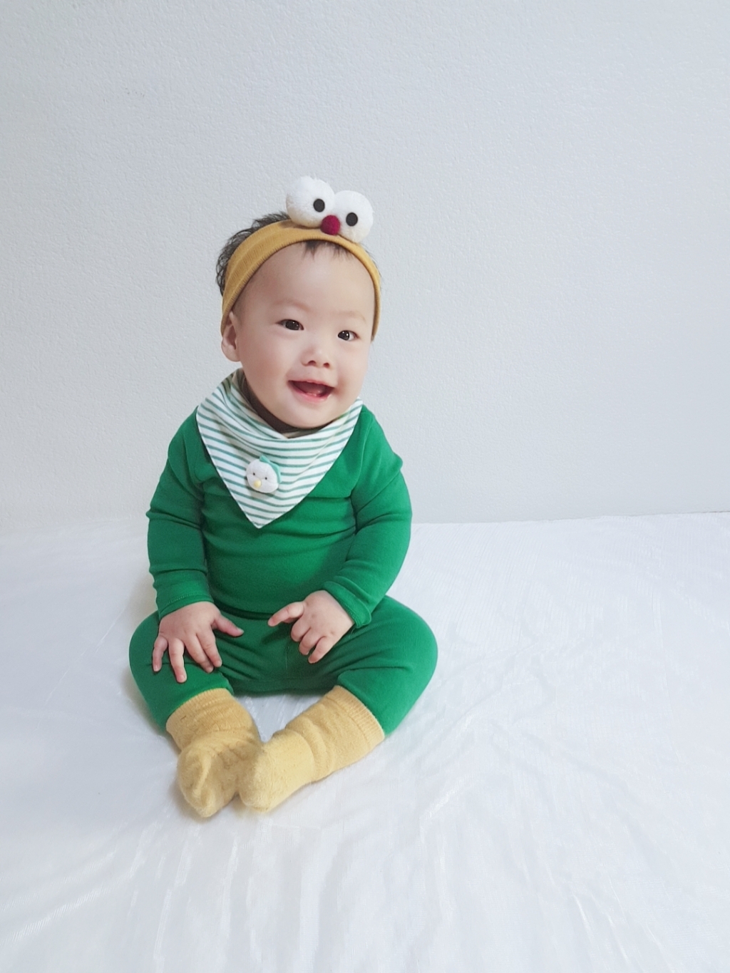 베이비핏 띠용띠용 눈알 베이직 컬러 유아 아기헤어밴드