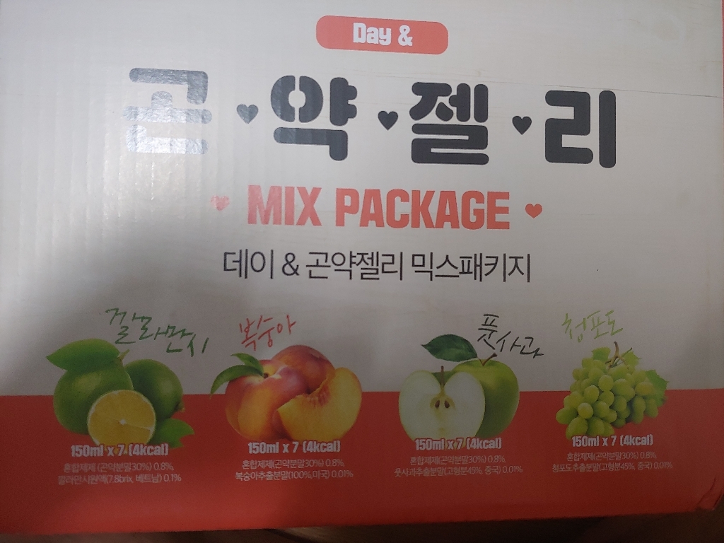 데이앤 곤약젤리 깔라만시 복숭아 풋사과 청포도