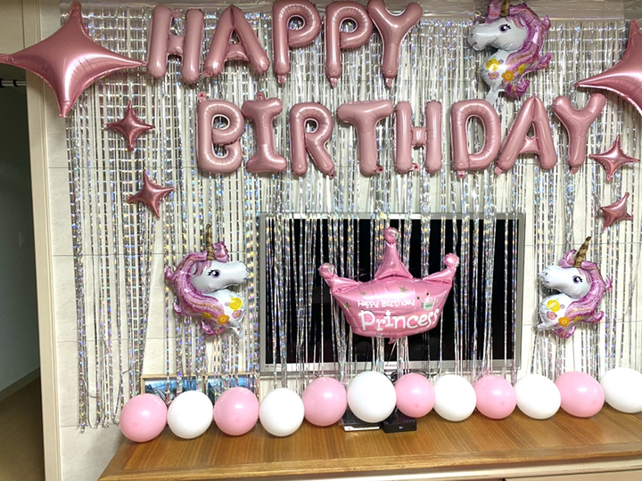 생활살림 해피버스데이 프리미엄 커튼 생일 풍선