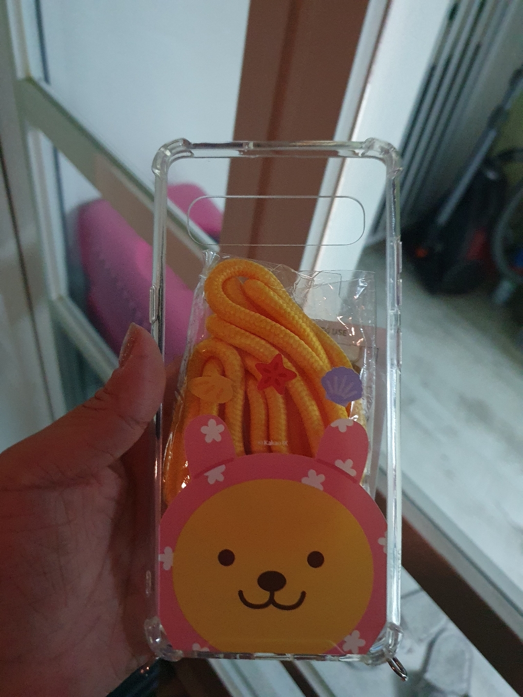 카카오프렌즈 헬로우 썸머 비치 페이스 목걸이 휴대폰 케이스