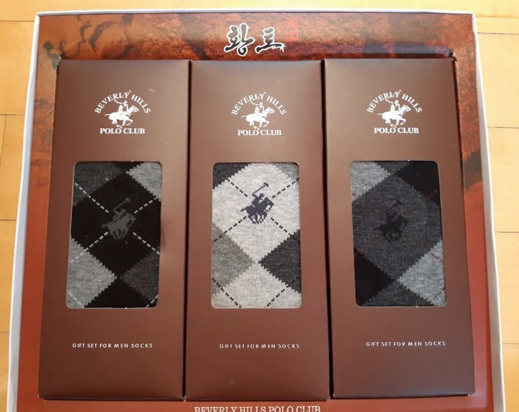비버리힐스폴로클럽 남성용 비즈니스 황토 아가일 양말 3족세트