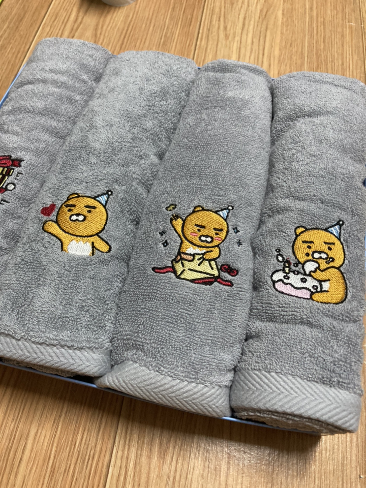 카카오프렌즈 해피 벌스 데이 세면 타월 면사