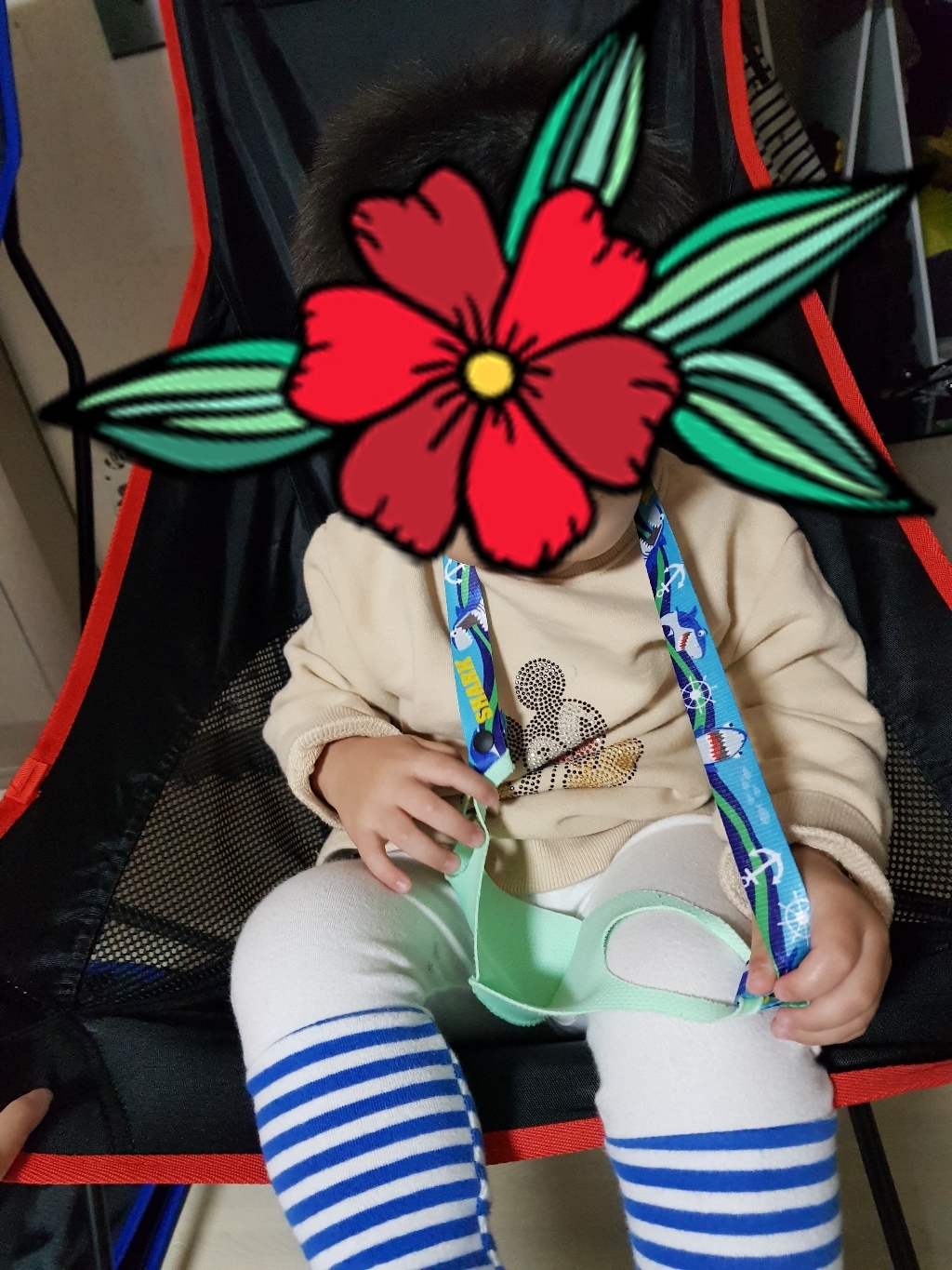 모닝랜드 다이노샤크 캐릭터 마스크 목걸이 2종