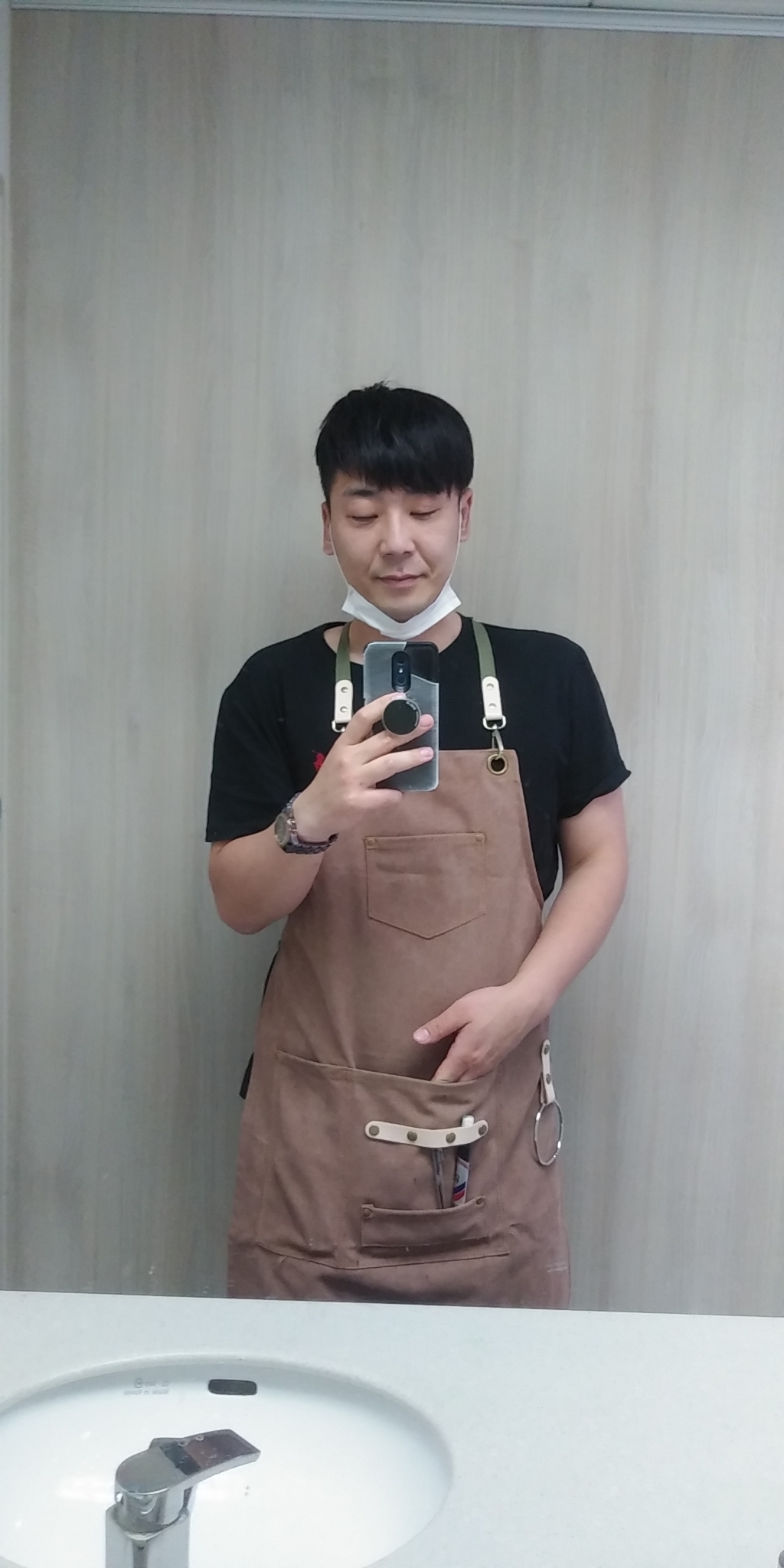 칼딘 심플 캔버스 포켓 앞치마 CA-03