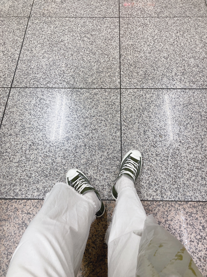 마켓A 레트로 프론트컬러 캔버스화