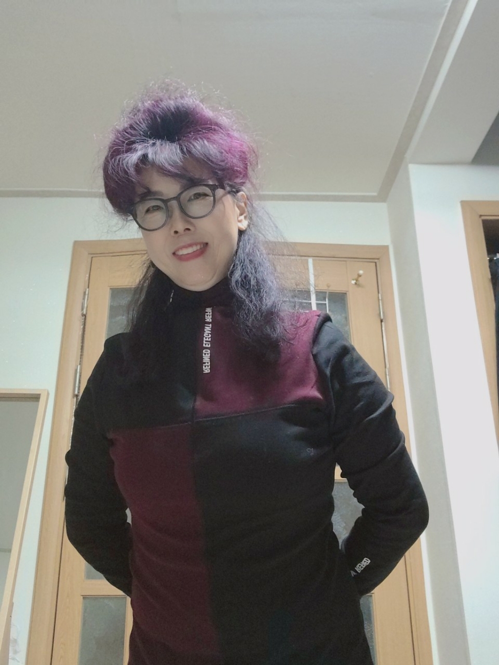 여성 목폴라 쫄티 반반 배색 니트 폴라 긴팔 티셔츠 리뷰후기