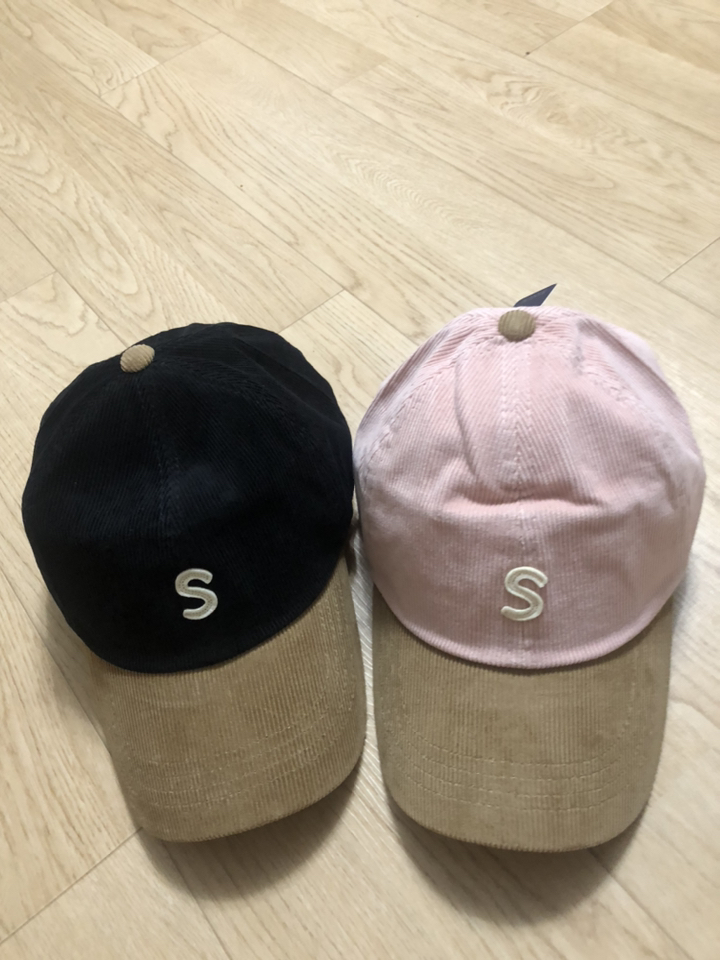 베이직엠 남성 여성 겨울 야구모자 볼캡 골덴 배색 S 패치