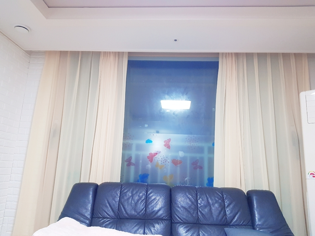 메종텍스타일 핀까지 세탁하는 찰랑찰랑 쉬폰 나비주름 커튼
