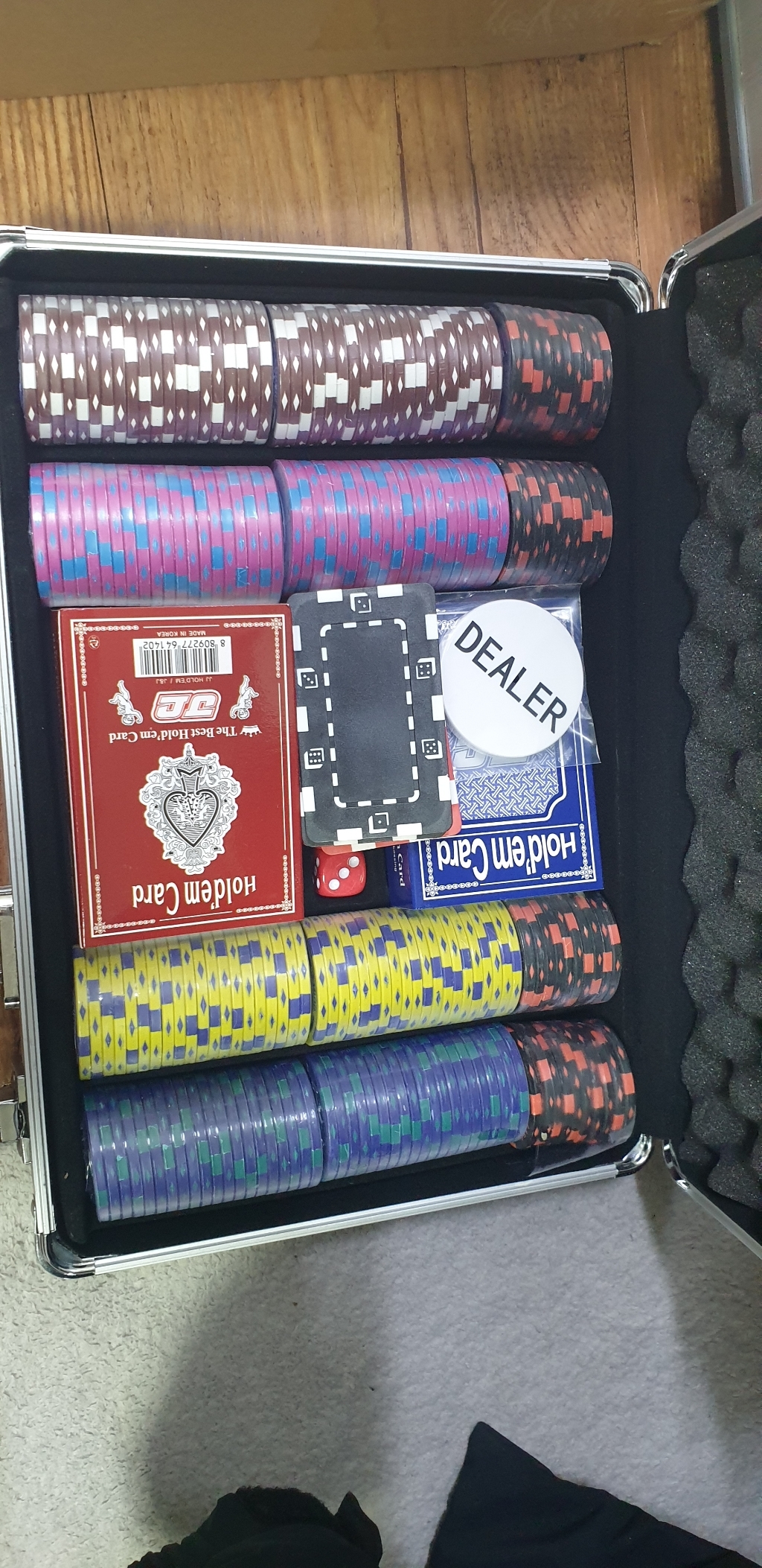 후니겜블 몬테카를로 카지노칩 홀덤 전용 JJ카드 사각칩 랜덤발송 하드케이스