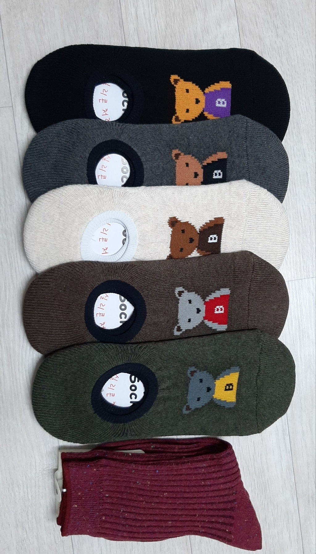 양말천국 캣 여성용 멜란 보온 캐릭터 어린이집 페이크 덧신 5켤레