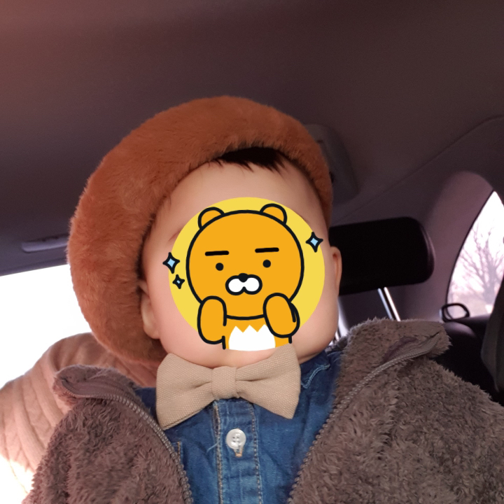 채니봉봉 유아용 파리지앵 퍼 베레모