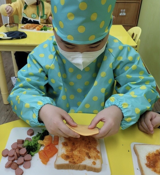 플리에 아동용 미술 앞치마 두건 노랑땡