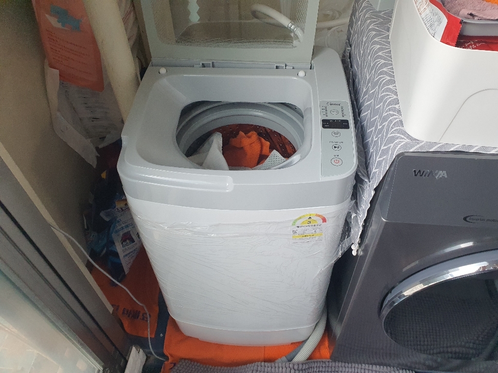미디어 전자동 고급형 미니 세탁기 화이트 W-1W 3