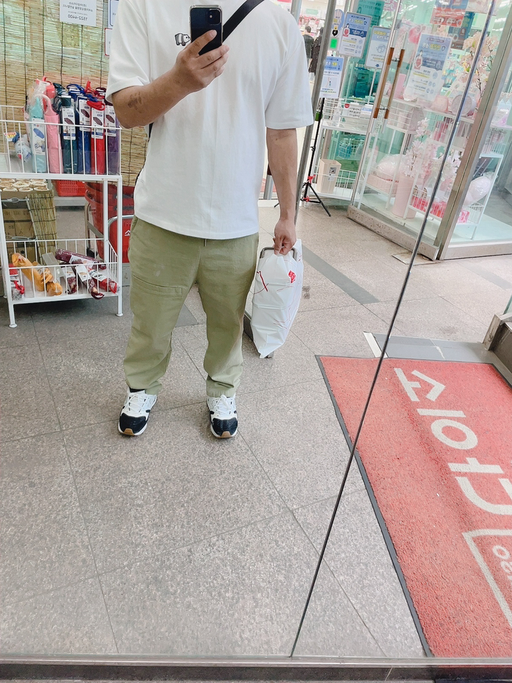 간빠레 빅포켓 반배기 와이드 밴딩 카고바지 리뷰후기