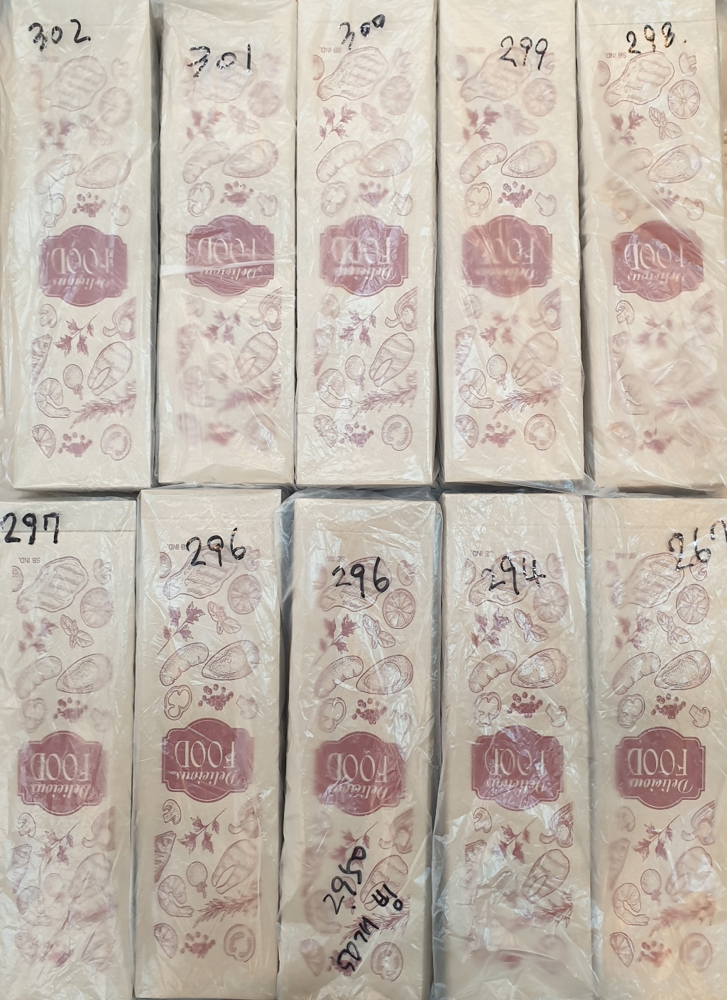 기성인쇄 통합수저집 맛있는음식 크라프트 3000매 수저통합지 K-73
