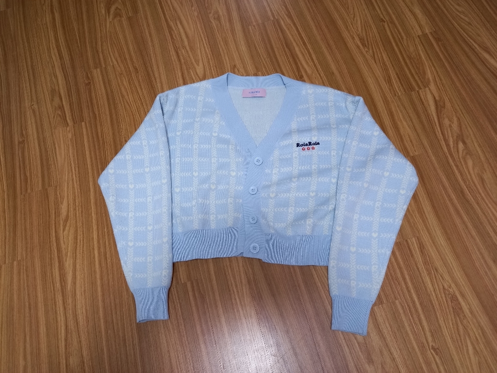 [셀럽 착용] 로라로라 여성용 CHECK JACQUARD CRO KNIT CARDIAN CD-21131
