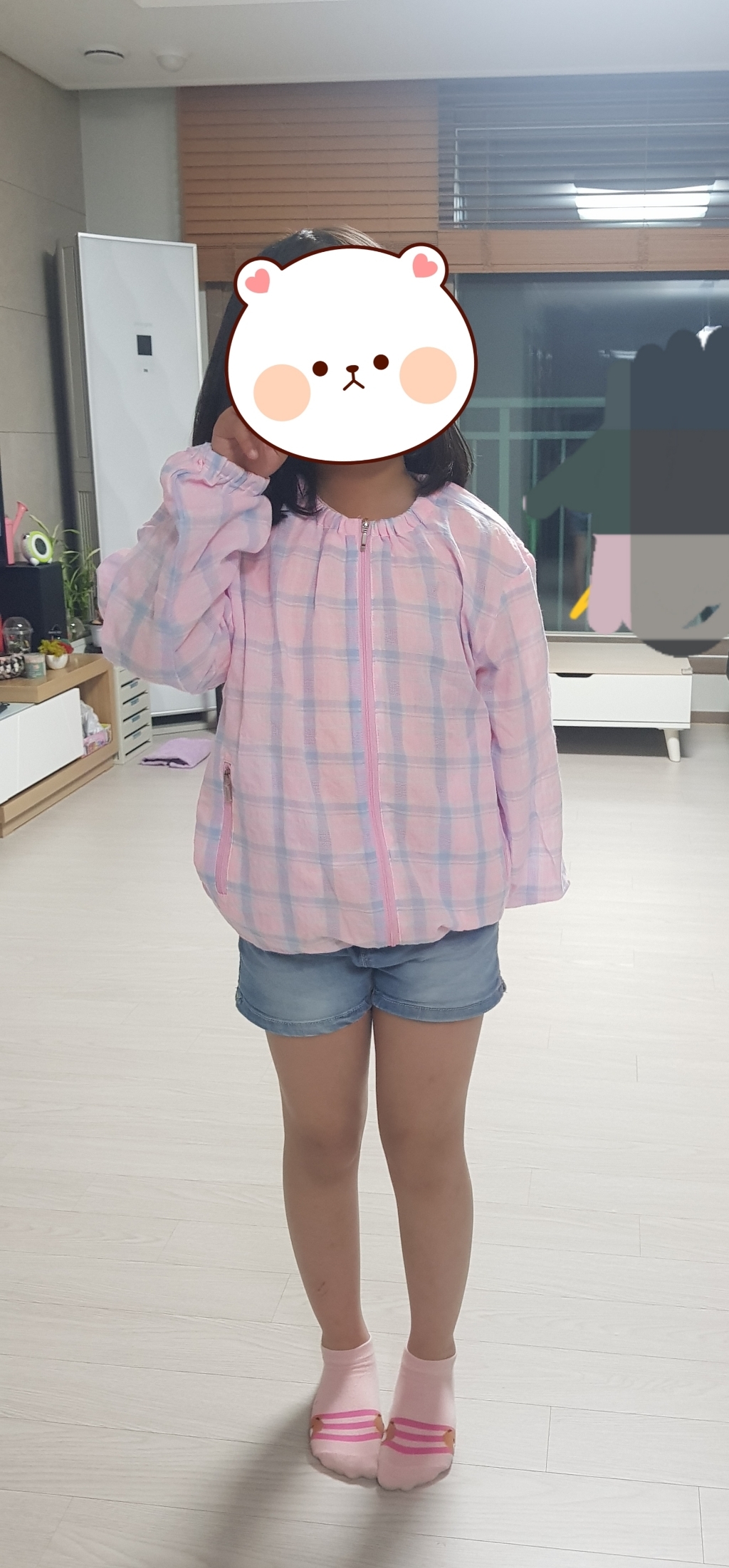 제니 여아 아동 주니어 체크 바람막이 점퍼 집업 리뷰후기