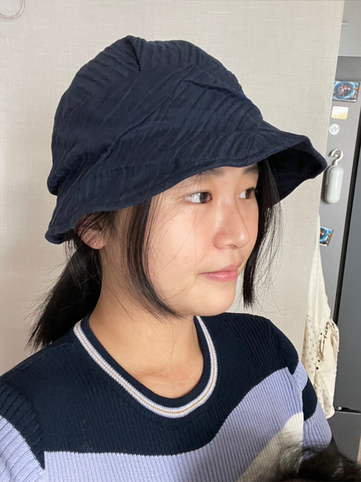 링클 회오리 여름 벙거지 썸머 버킷햇 중년 여성 모자