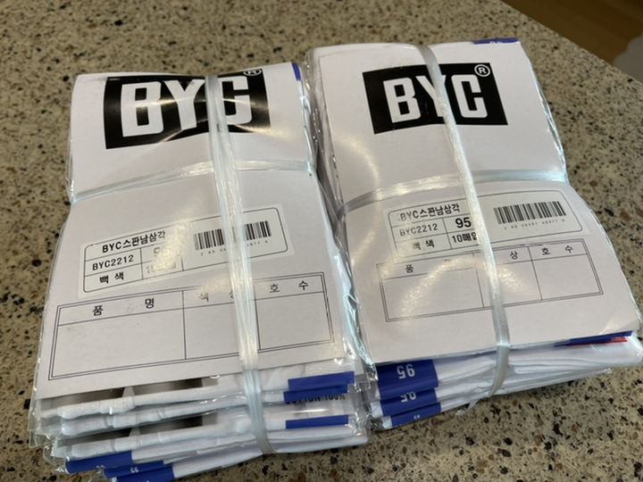 BYC 남성 백색 순면 브리프 삼각팬티 10매
