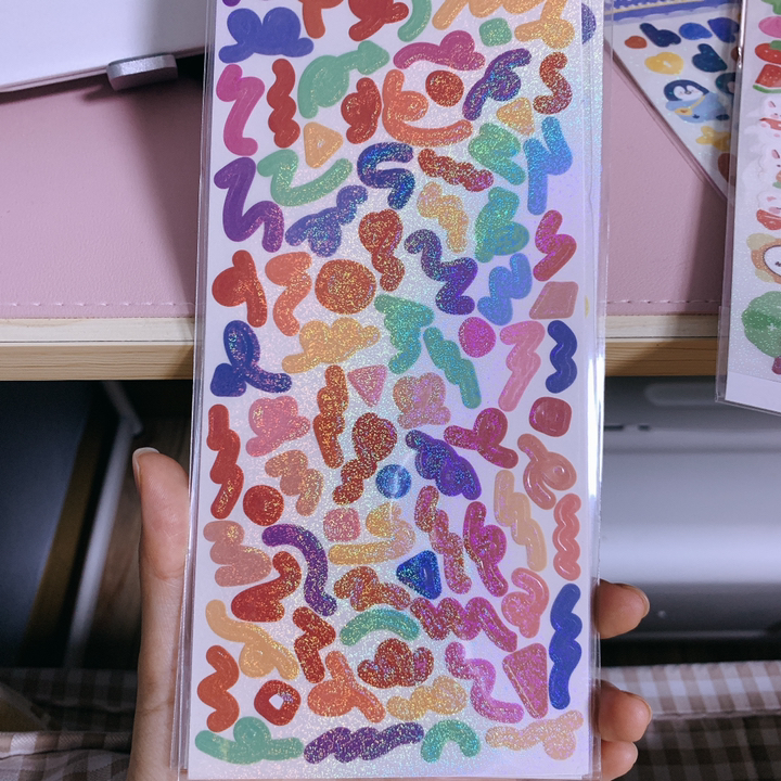 다꾸 폴꾸 컨페티 스티커 다이어리꾸미기 포토카드
