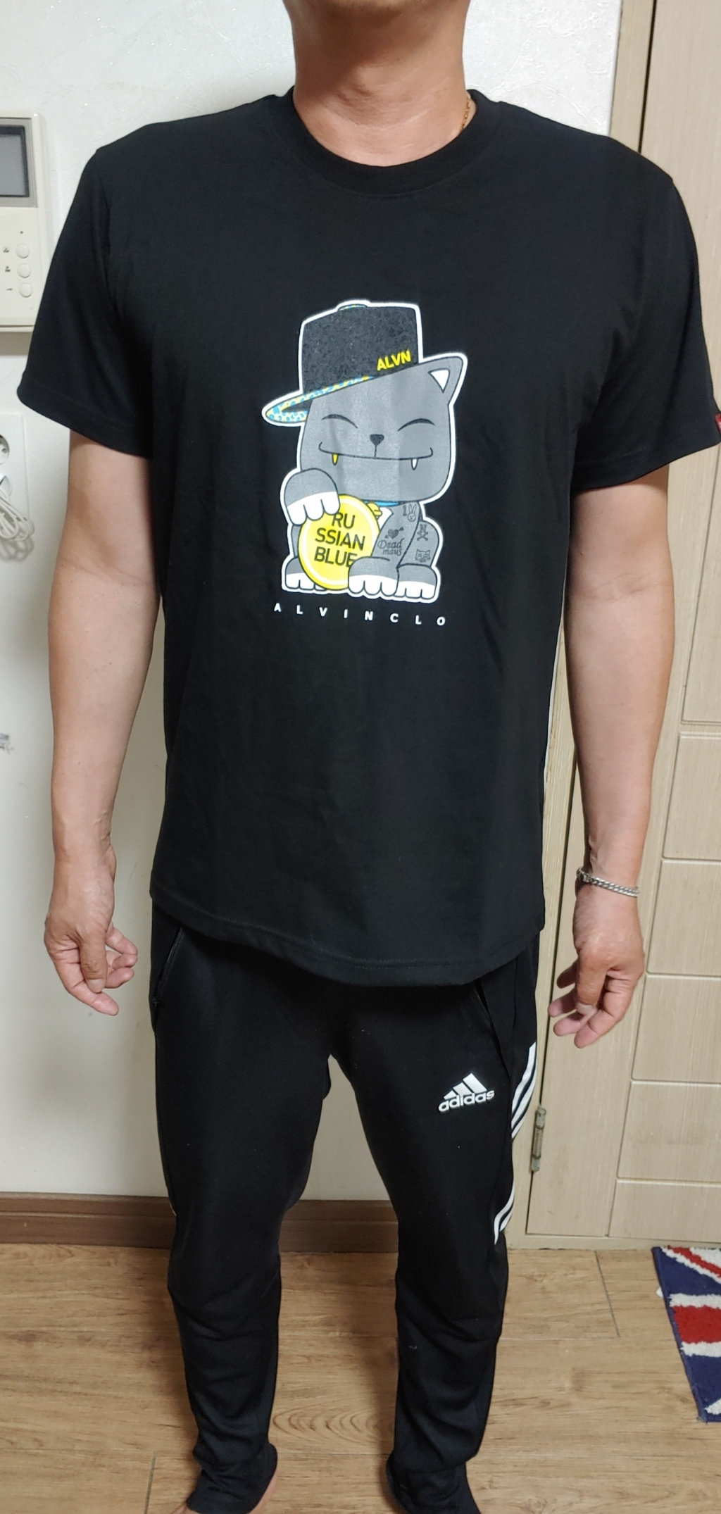 앨빈클로 남녀공용 러시안 블루 고양이 반팔티 AST3807 리뷰후기