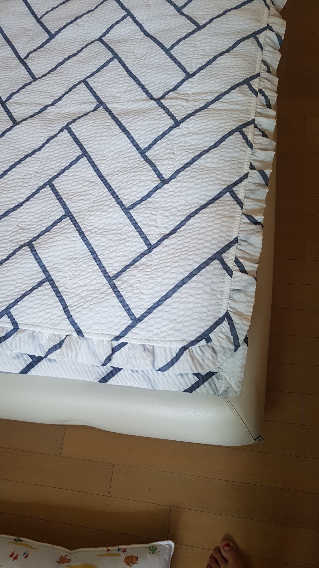 까드리아 헤링본 시어서커 시원한 여름 이불 패드 베개커버