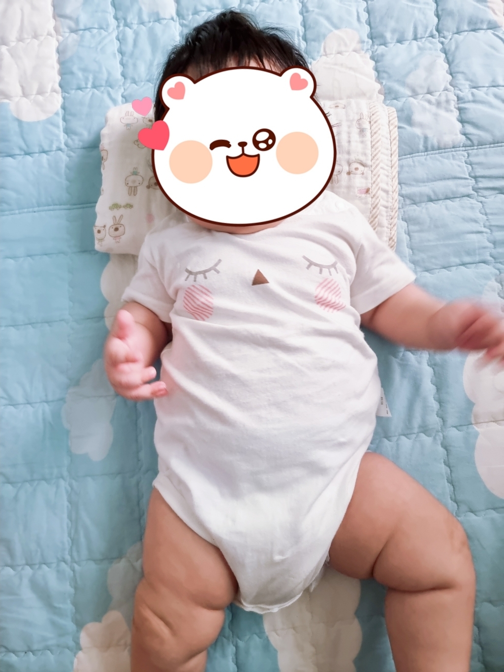 맘스케어 신생아용 페이스 반팔 바디수트 리뷰후기