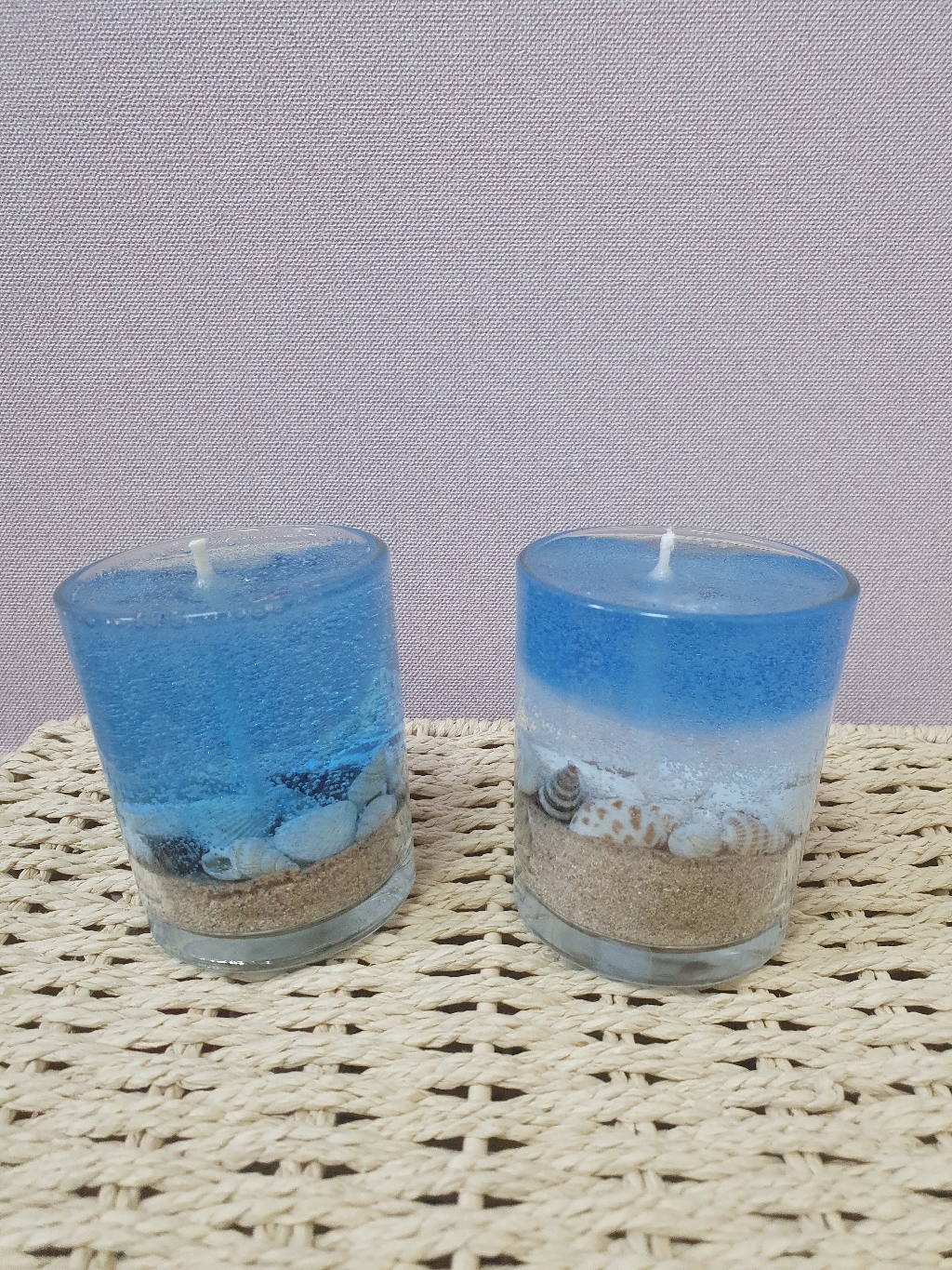 투명 바다 젤 젤리 양초 캔들 DIY 공예 만들기 블루