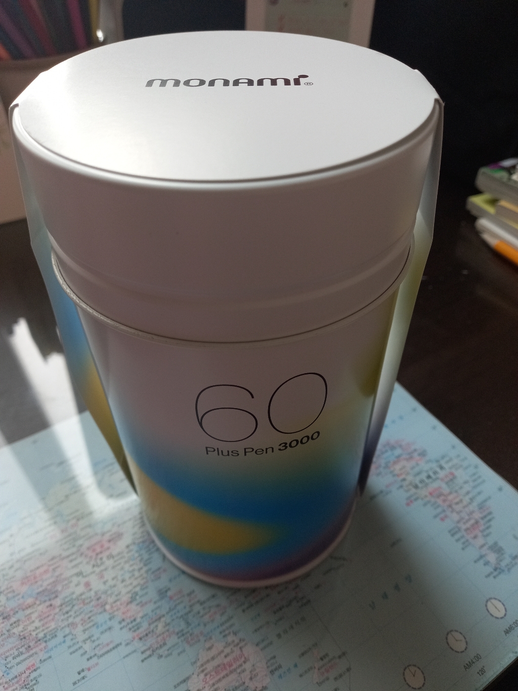 모나미 플러스펜 60색 틴케이스