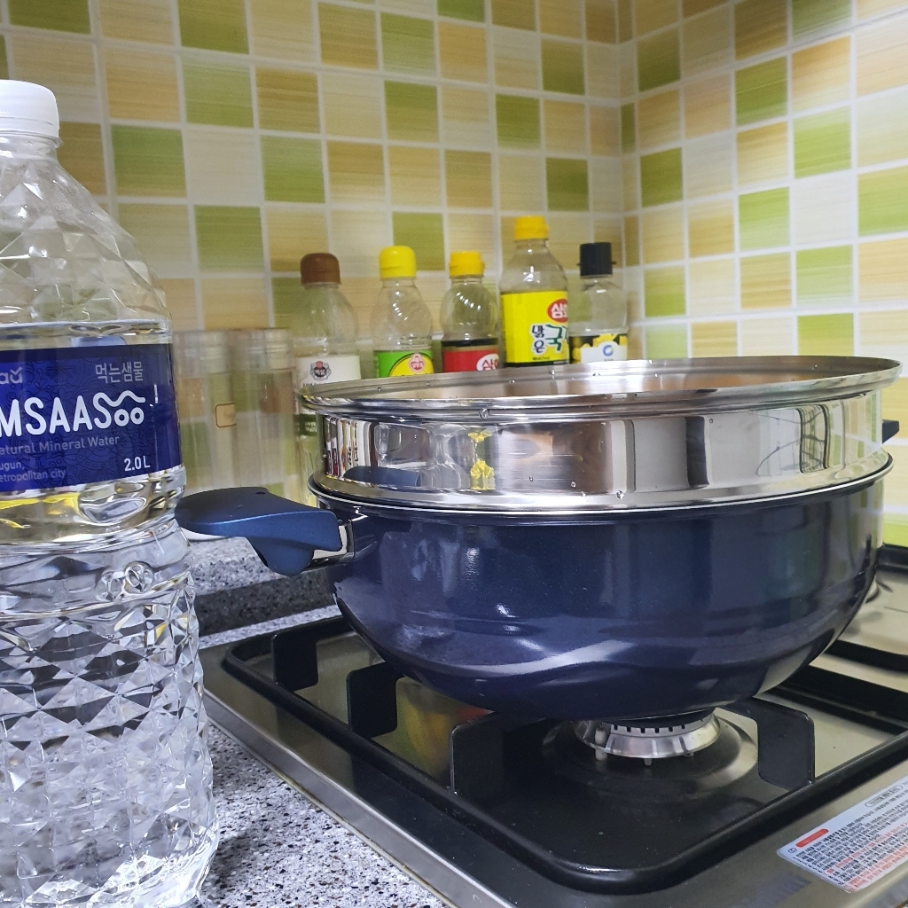해피콜 클래식 다이아몬드 블루 파티웍 뚜껑 찜기