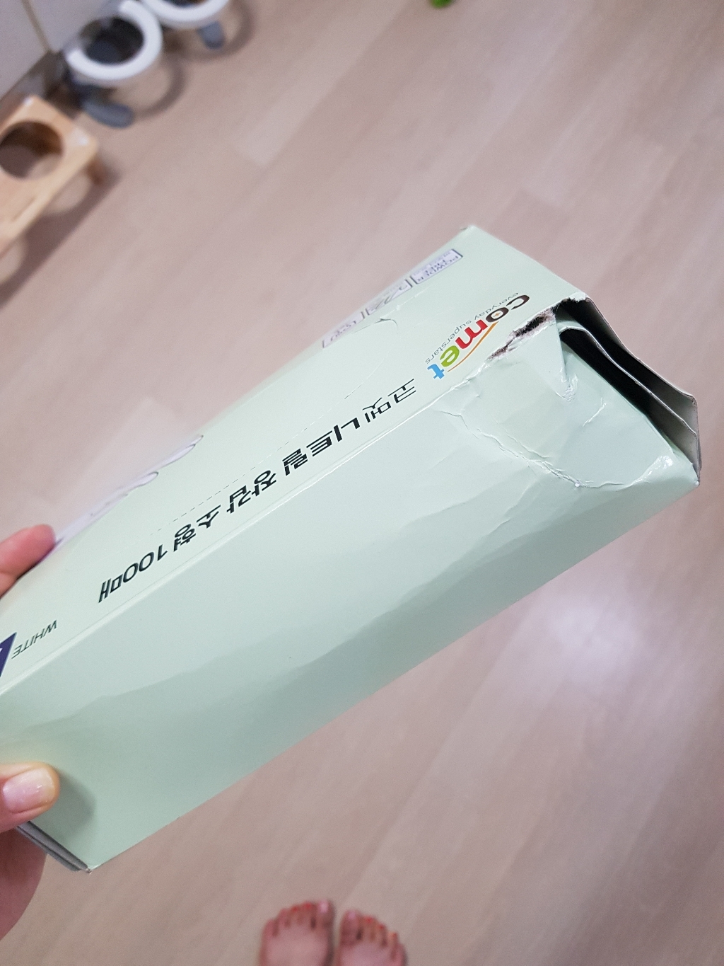 코멧 니트릴장갑 화이트
