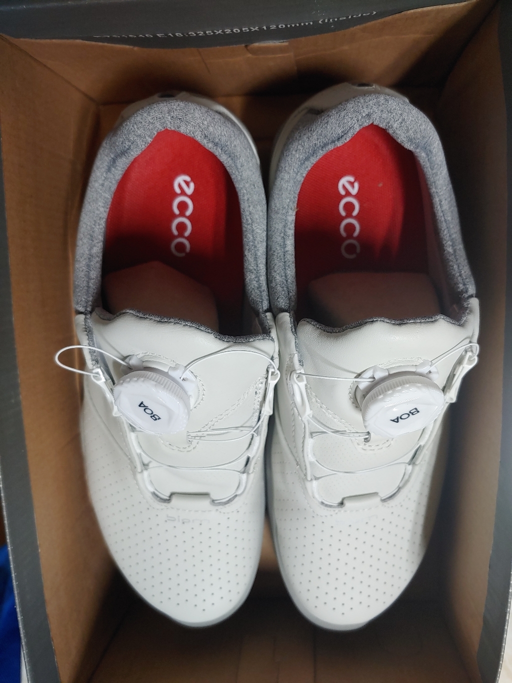 ECCO 에코 하이브리드 발볼넓은 명품 화이트오렌지 남녀 골프화 리뷰 후기
