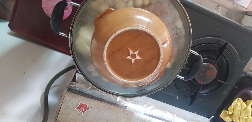 퀸센스 3중바닥 스텐 인덕션겸용 찜냄비 잔치팬