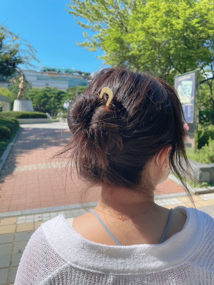 메탈 고급 U핀 비녀 헤어핀 머리핀 유핀 유자핀 U자 한복 뒤꽃이 올림머리 젓가락 똥머리