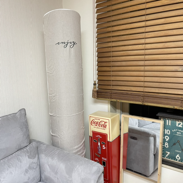 베베데코 엔조이 린넨룩 자수 스탠드 에어컨커버