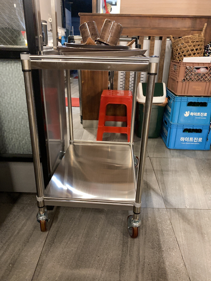 스텐 써빙카 핸드카트 2단 한손 중 리뷰후기